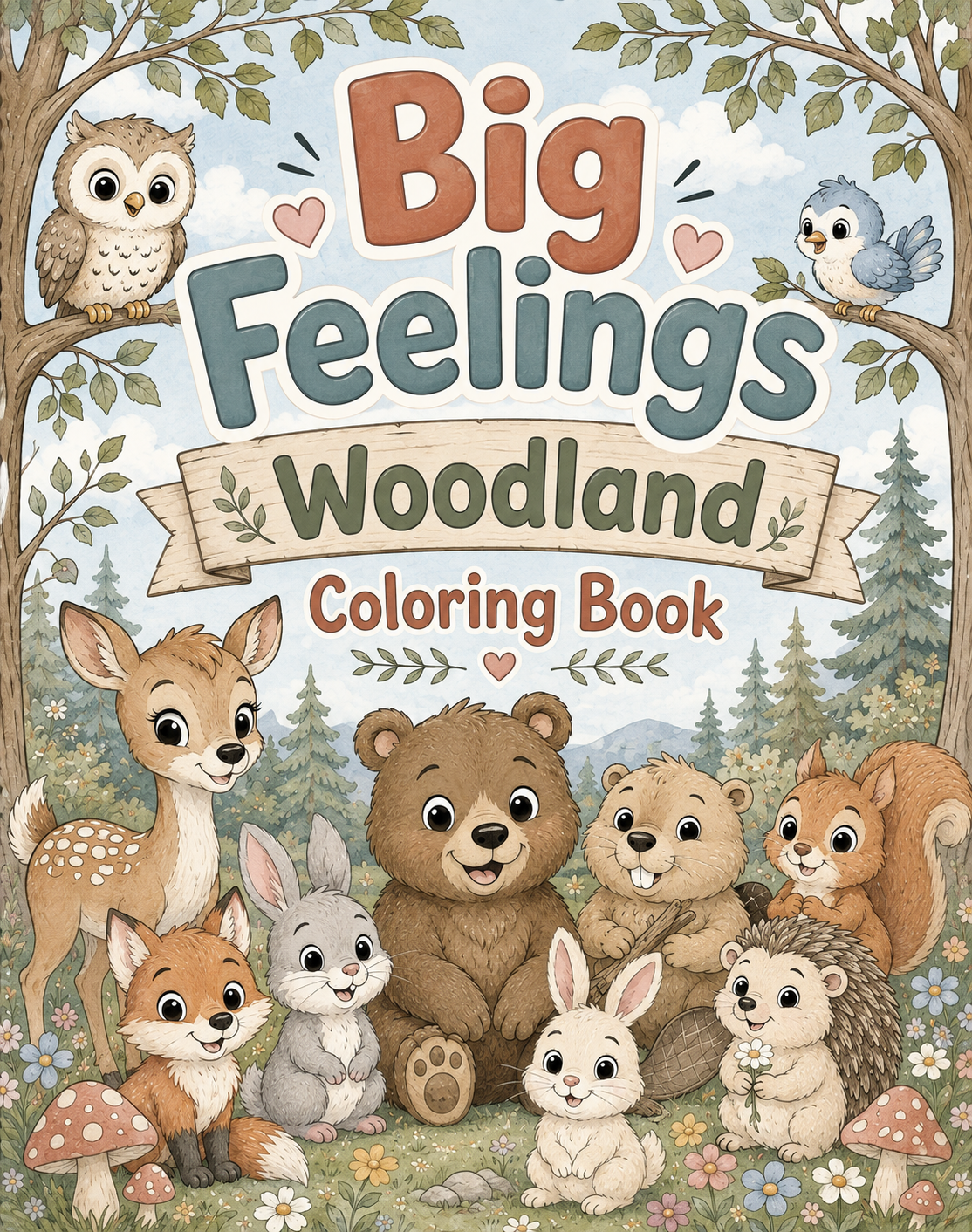 Big Feelings Woodland Coloring Book 20 Page PDF